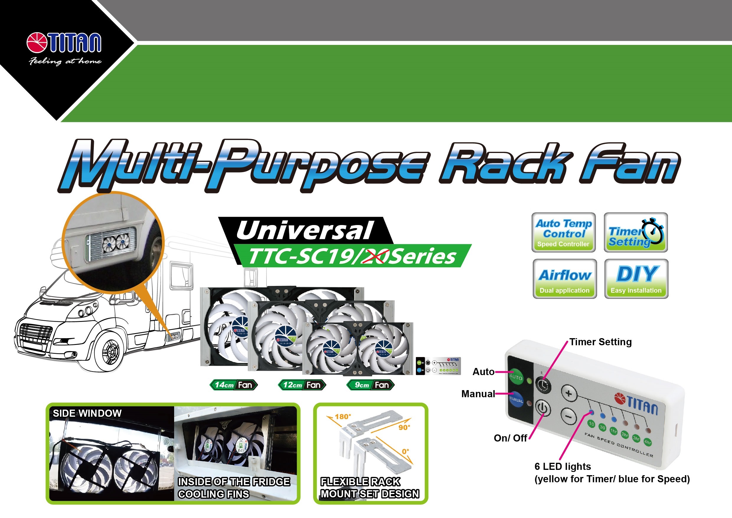 Kühlschrank-Doppellüfter TTC-SC19(A) mit AUTOMATIK + Timermodus